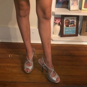 Fioni silver sparkly heels